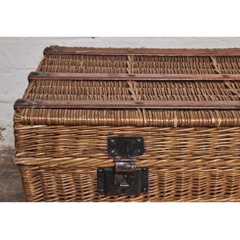 English Antique Wicker Trunk — Jefferson West, Inc.